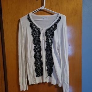 Cream/black cardigan